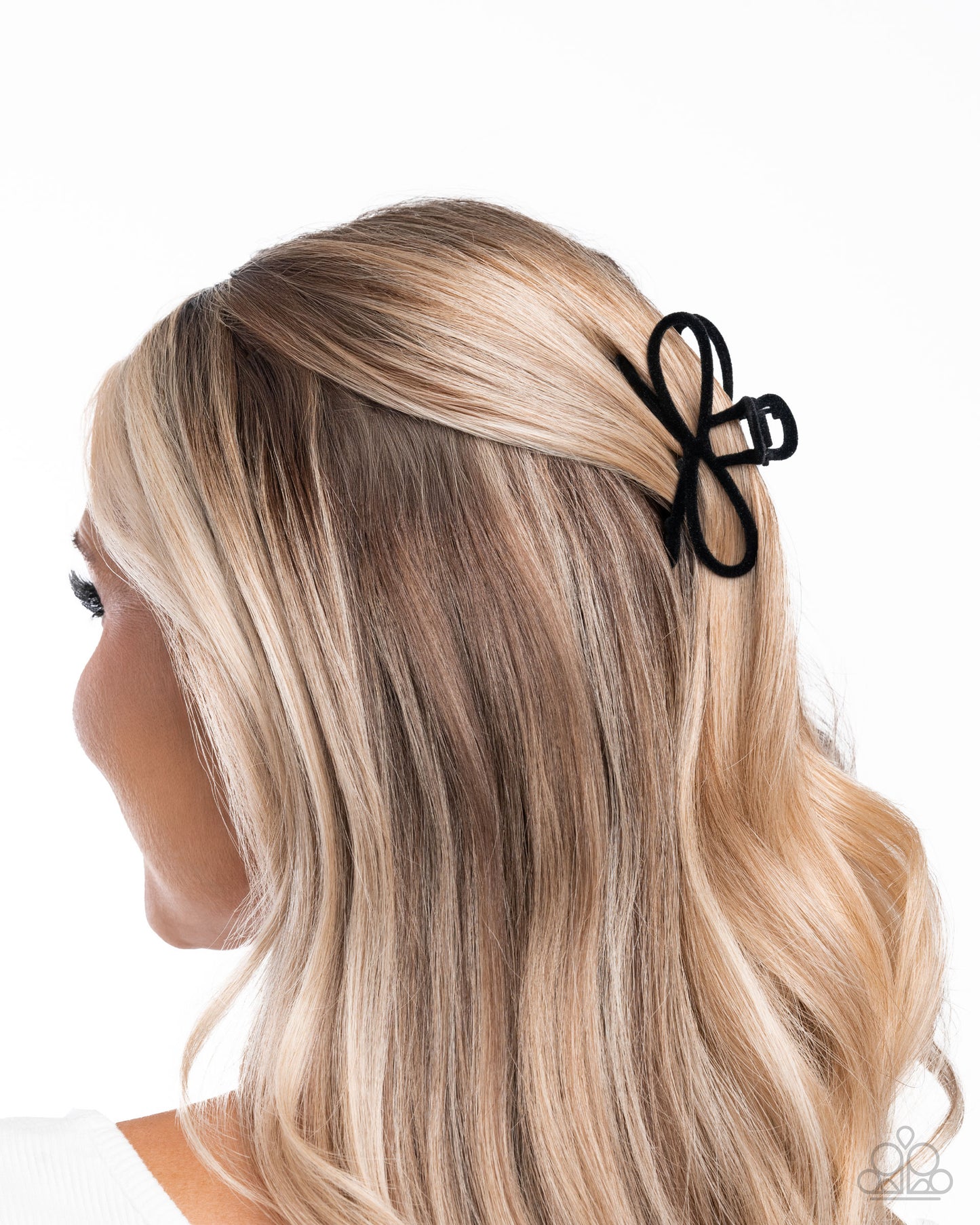 Merry BOW Round - Black Velvet Bow Style Hair Claw Clip Paparazzi