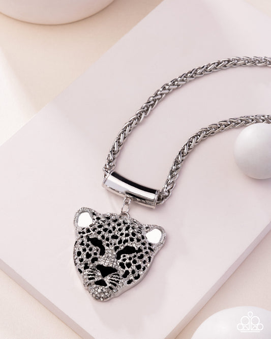 Leopard Luminescence - Black & Silver Leopard Necklace 2025 Convention Exclusive Paparazzi