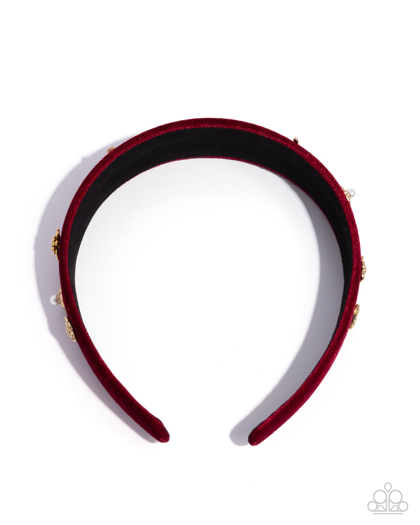 Paparazzi Charming Convocation - Red - Deep Red, Gold Charm Headband H0251
