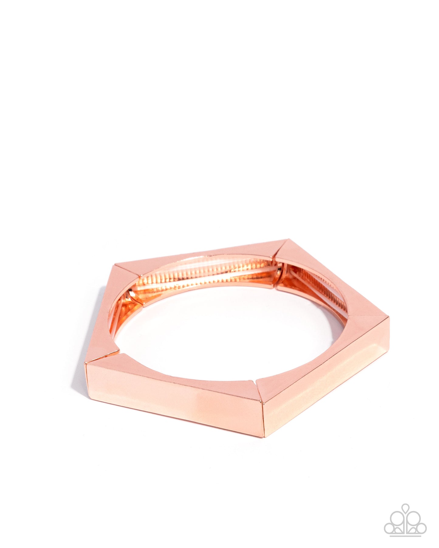 Paparazzi Pentagon Punk - Copper - Shiny Copper High Sheen Pentagon Stretch Bracelet