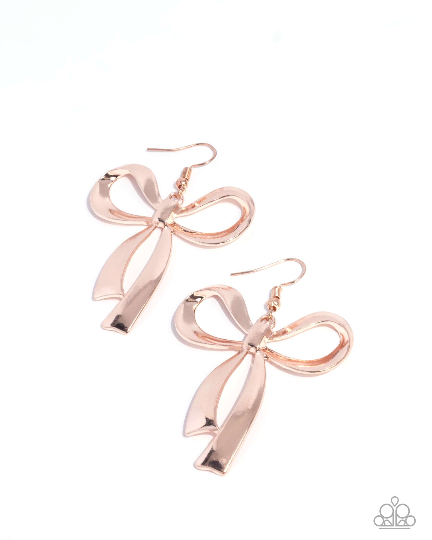 Paparazzi Captivating Coquette - Rose Gold High Sheen Bow Earring E3310