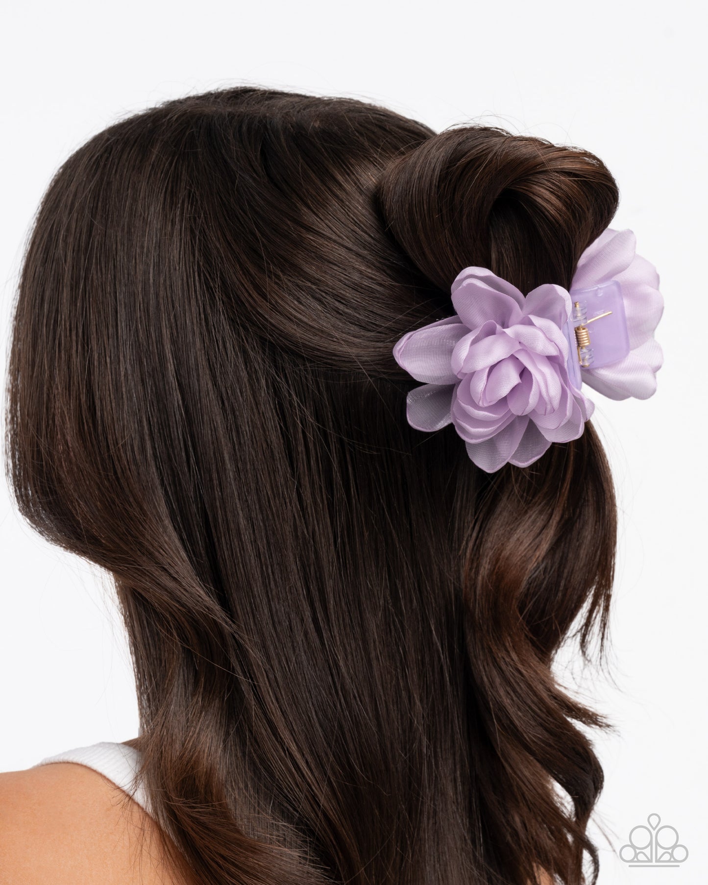 Paparazzi Budding Backdrop - Purple Tulle Flower Hair Claw Clip H0259