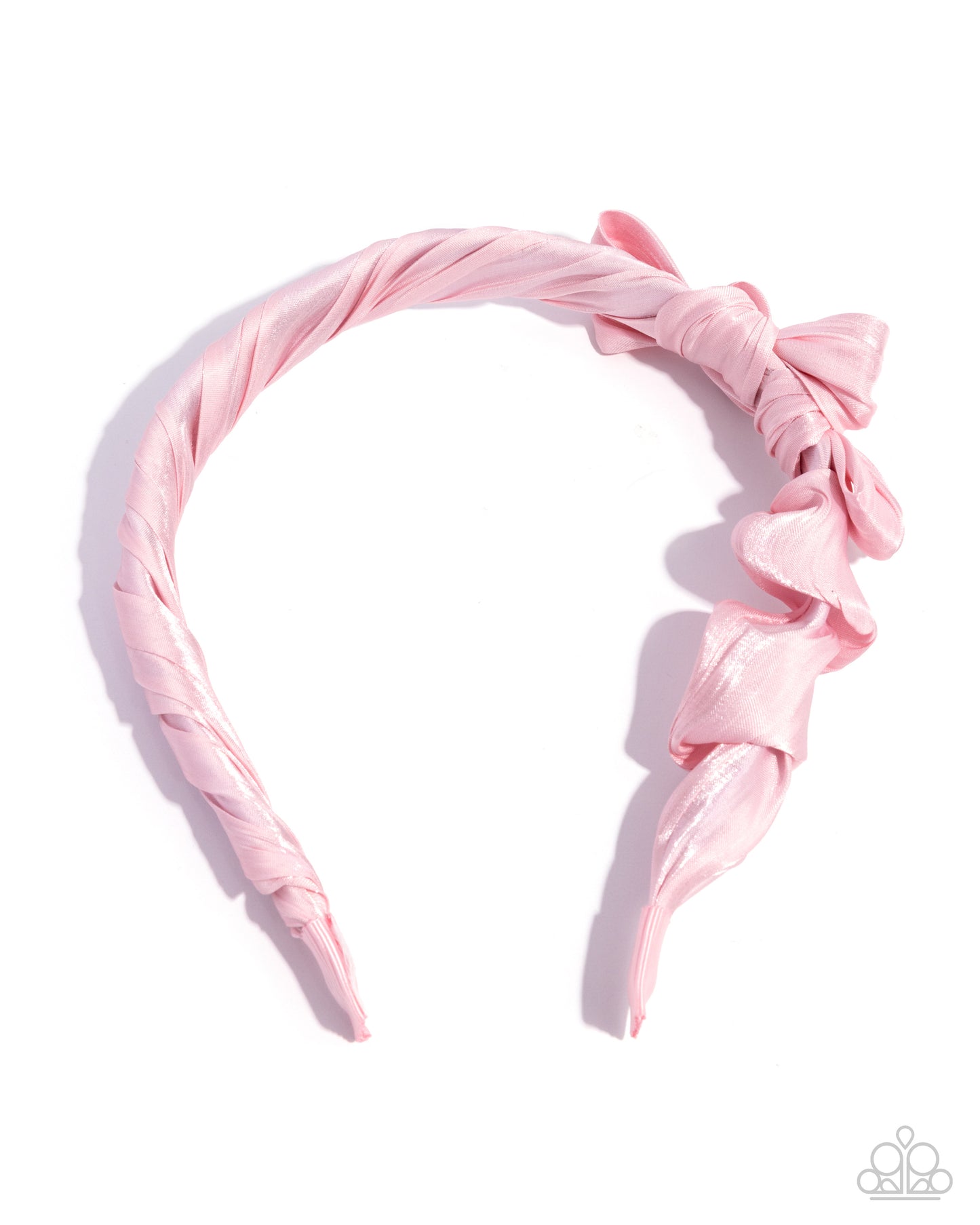 Paparazzi Timeless Ties - Pink - Baby Pink Twisted Ribbon & Bow Headband H0247