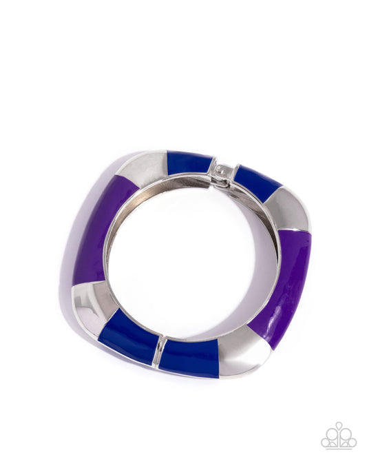 Painted Perfection - Purple, Navy Painted Hinged Bracelet Paparazzi B2460