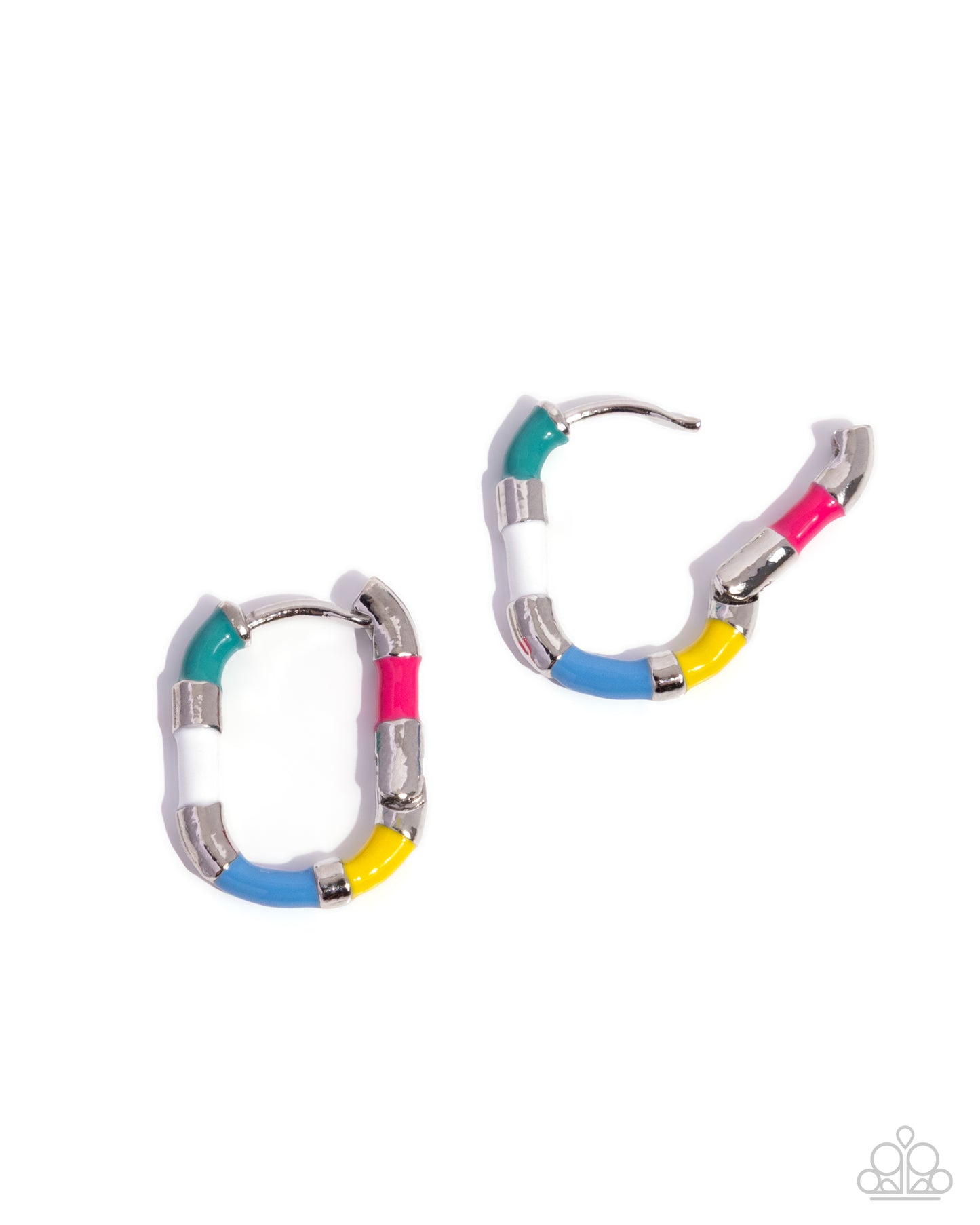Paparazzi Colorful Cohort - Multicolor 1/2 Inch Hinge Hoop Earring E3365