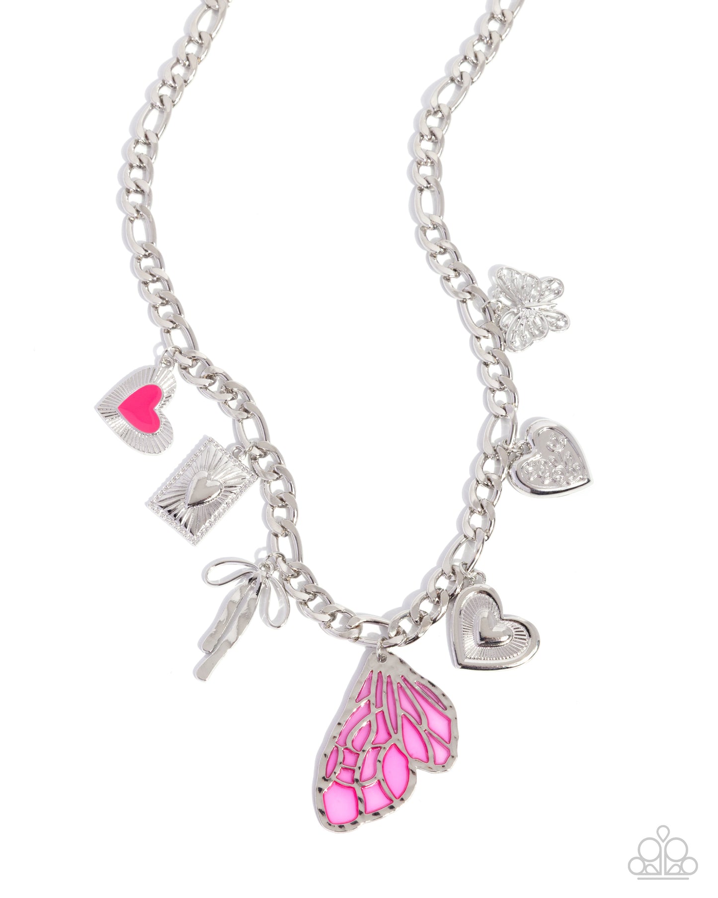 Paparazzi Feminine Finish - Pink Butterfly Charm Style Necklace