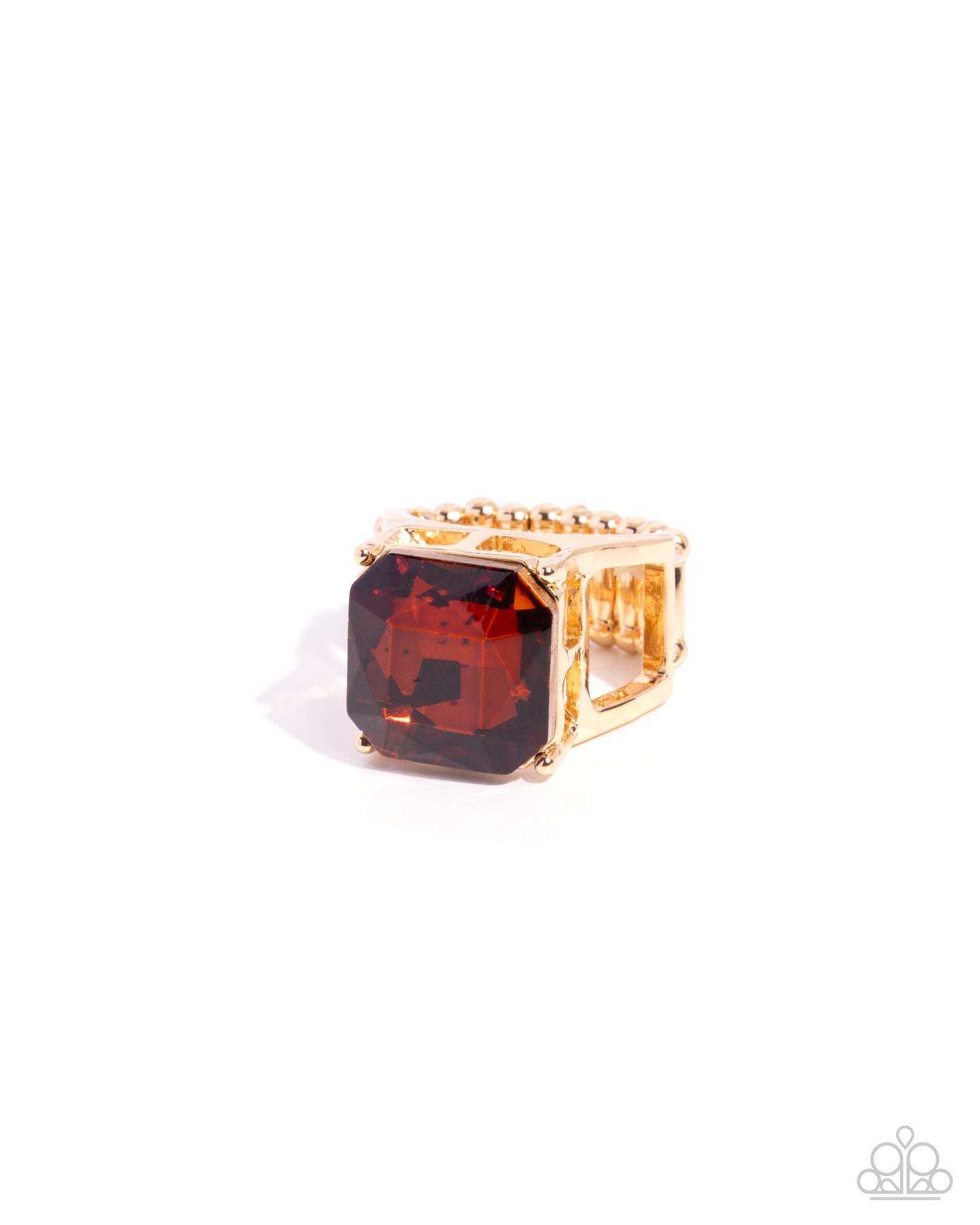 Paparazzi Everlasting Elevation - Brown Topaz Gem Gold Ring R1332