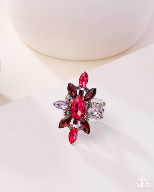 Explosive Element - Pink, Winterberry Gem Oversize Ring Paparazzi 2025 Convention Exclusive R1142