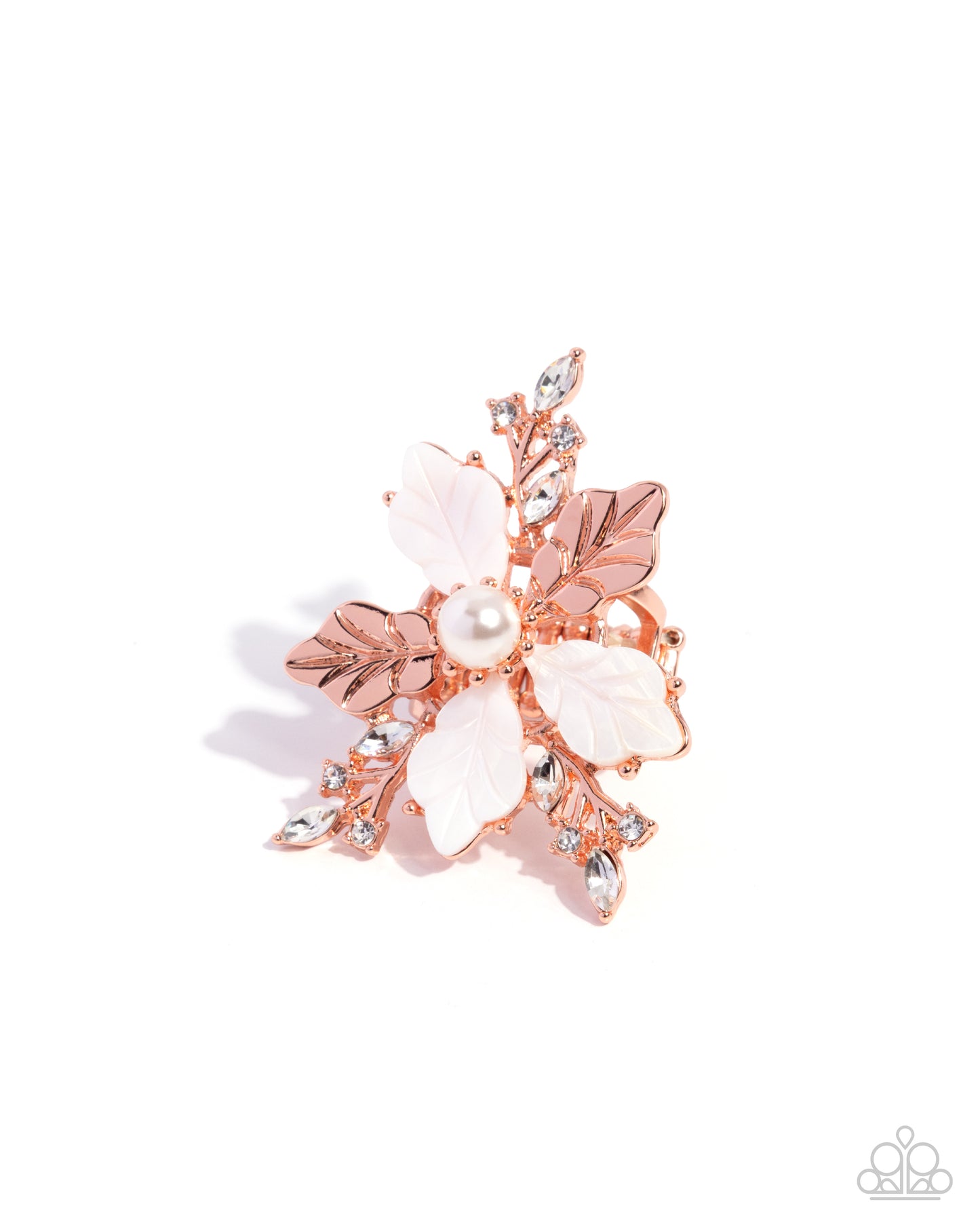 Paparazzi Respectful Radiance - Copper - Shiny Copper Flower Ring R1251