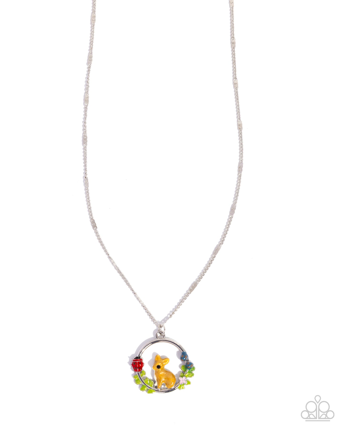Paparazzi Easter Emblem - Brown, Golden Bunny Silver Easter Necklace N3959