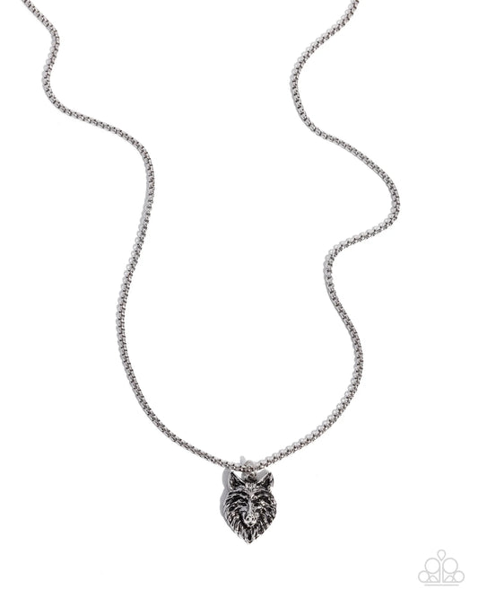 Paparazzi Alpha's Call - Silver Wolf Urban Necklace N3778