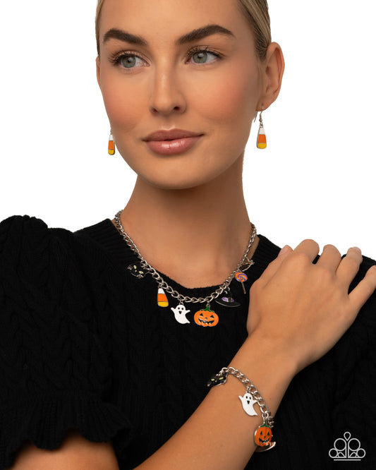 Haunting Hallmark - Multi Charm Halloween Necklace: Haunting Haute, Bracelet: Haunting Night Paparazzi N3636