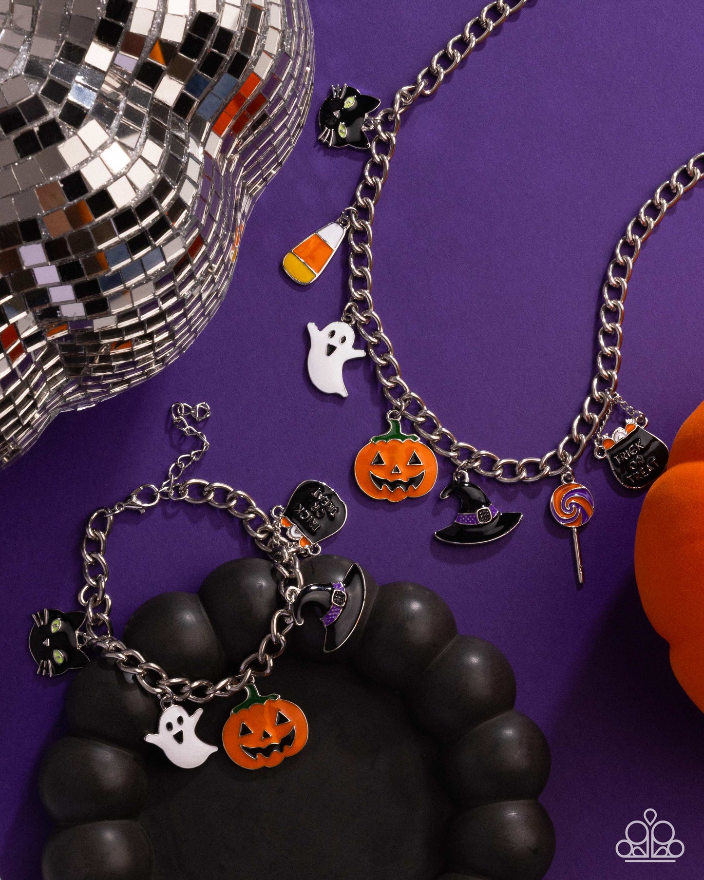 Haunting Hallmark - Multi Charm Halloween Necklace: Haunting Haute, Bracelet: Haunting Night Paparazzi N3636