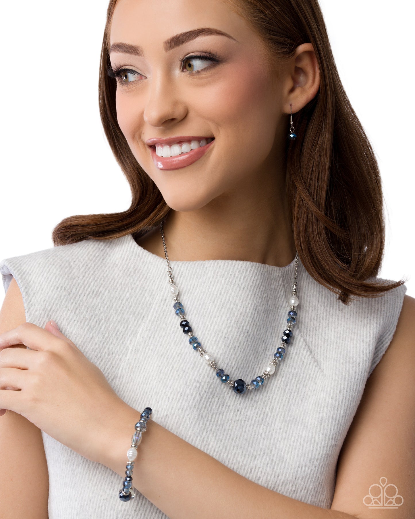 Paparazzi Allegro Assumption - Blue Necklace & Bracelet Set