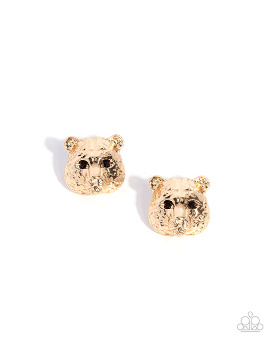 Luminescent Leopard - Gold Leopard Earring Paparazzi