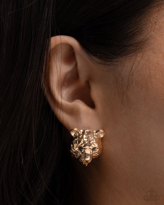 Luminescent Leopard - Gold Leopard Earring Paparazzi