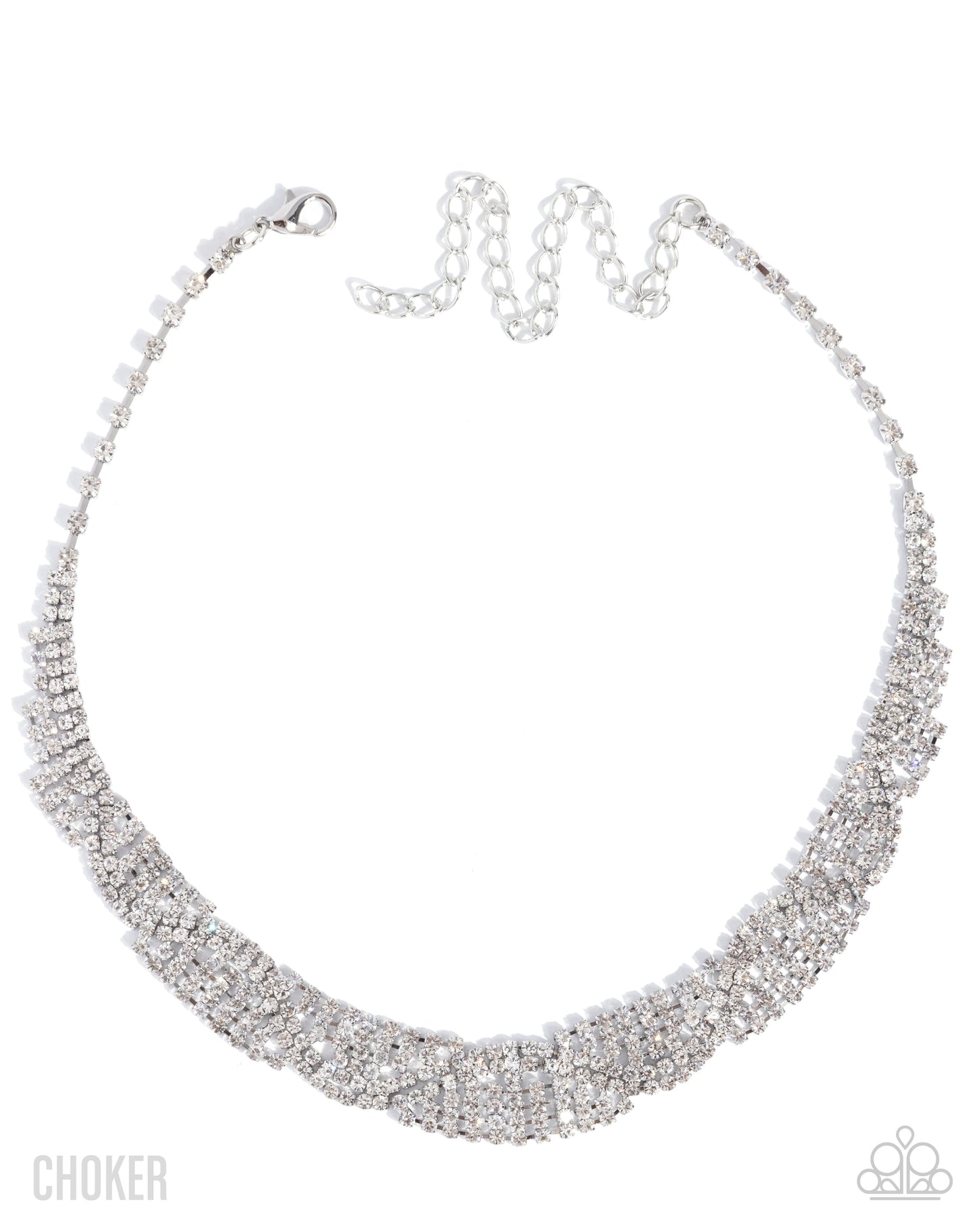Paparazzi Scintillating Stardust - White Rhinestone Collar Style Necklace N3882