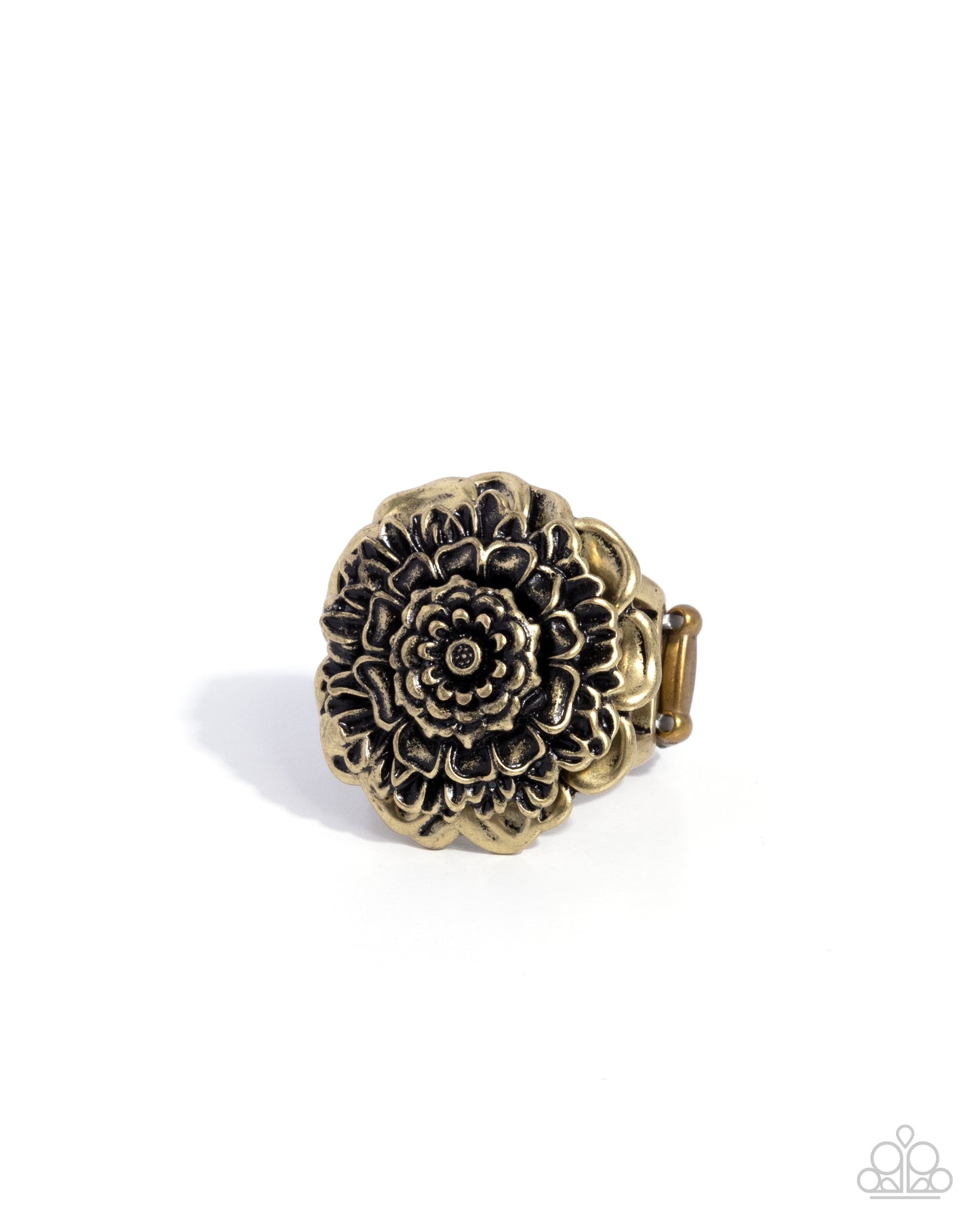 Paparazzi Limitless Layers - Brass Flower Vintage Inspired Statement Ring R0187
