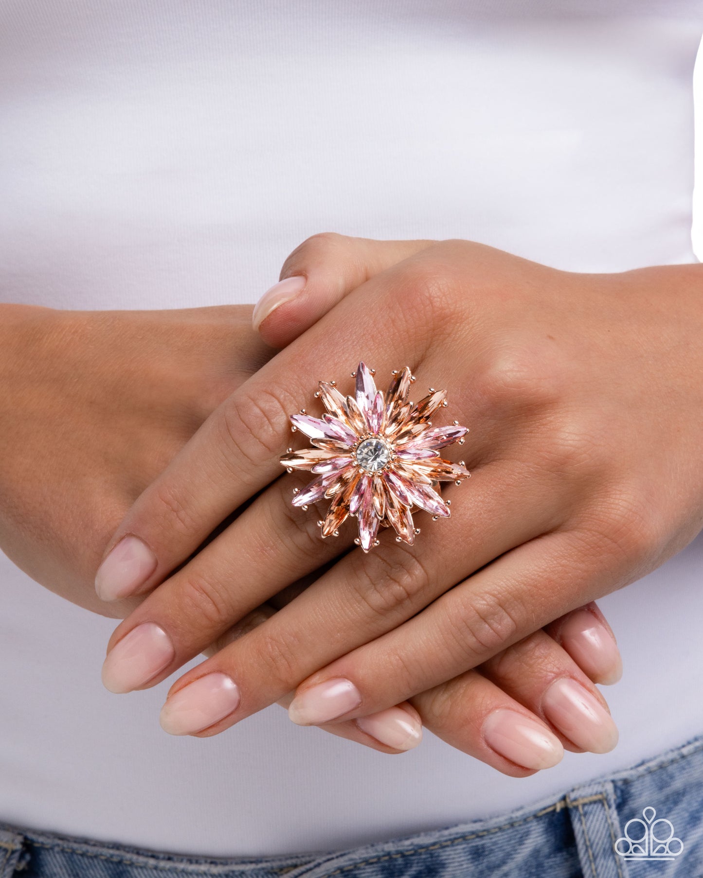 Paparazzi Blooming Bundle - Pink, Orange, White Gem Flower Ring R1301