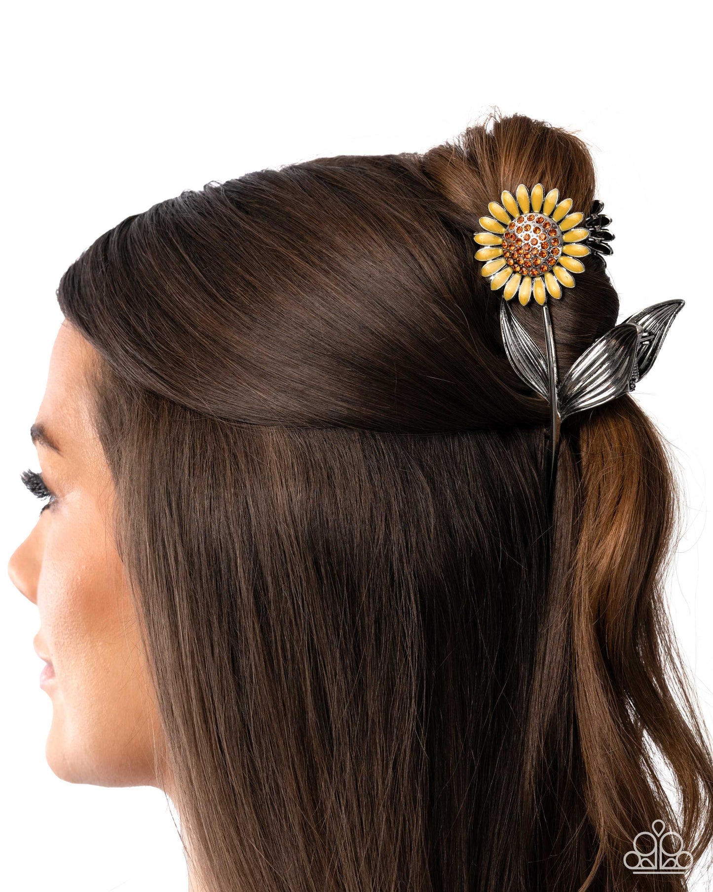 Paparazzi Sunflower Song - Yellow Painted Sunflower Hair Claw Clip H0266
