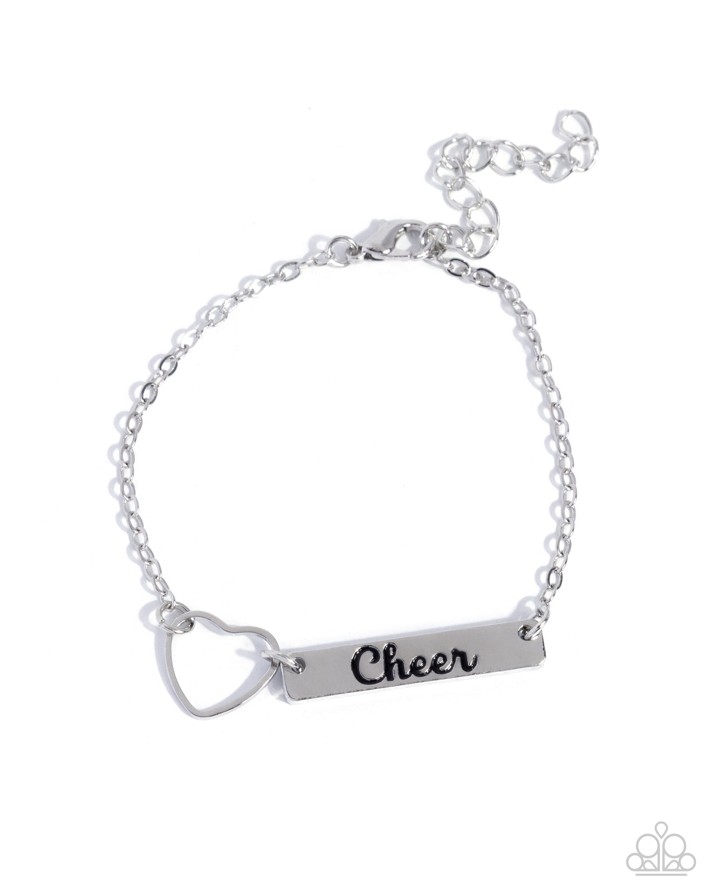 Cheer Craze - Silver "Cheer" Sport Bracelet Paparazzi B2466