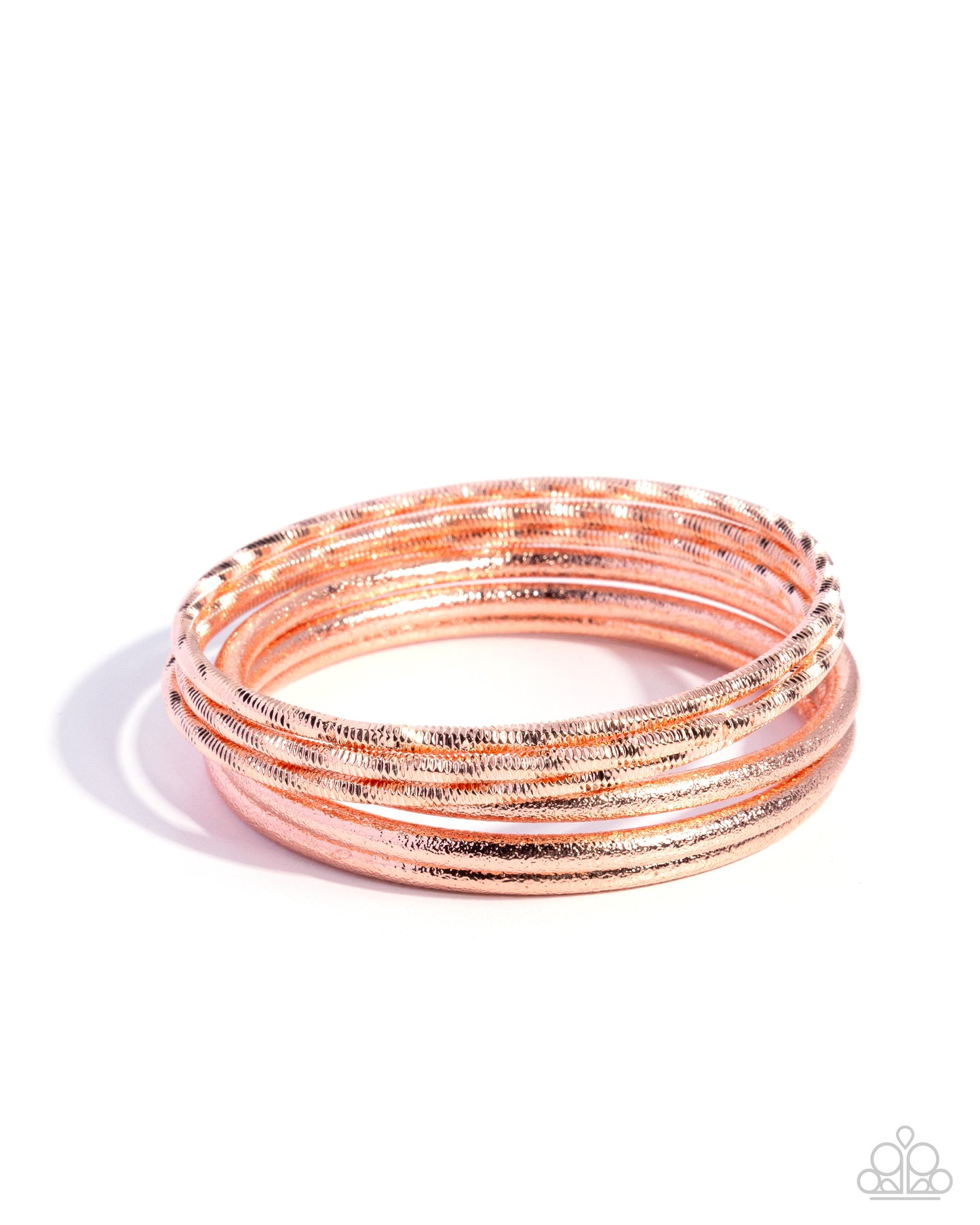 Paparazzi Dusted Delight - Copper - Shiny Copper Bangle Set Of Six Bracelets