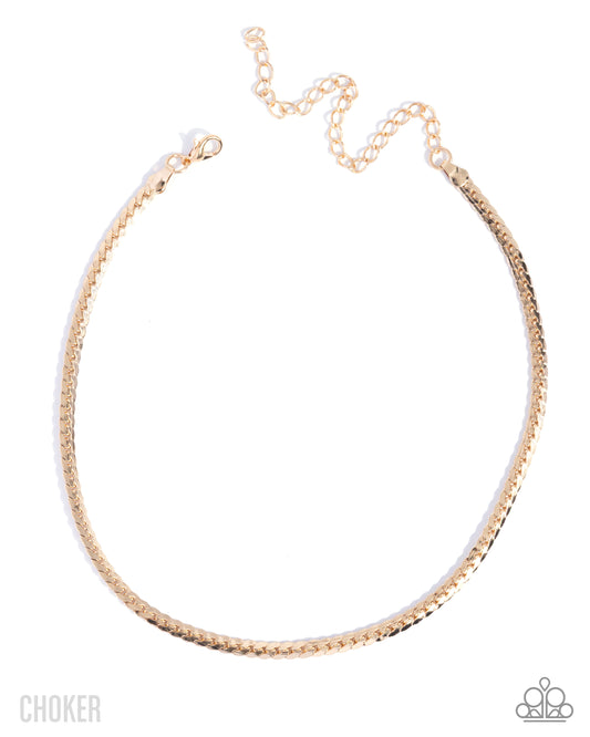 Paparazzi Crowning Challenge - Gold Choker Necklace N3755