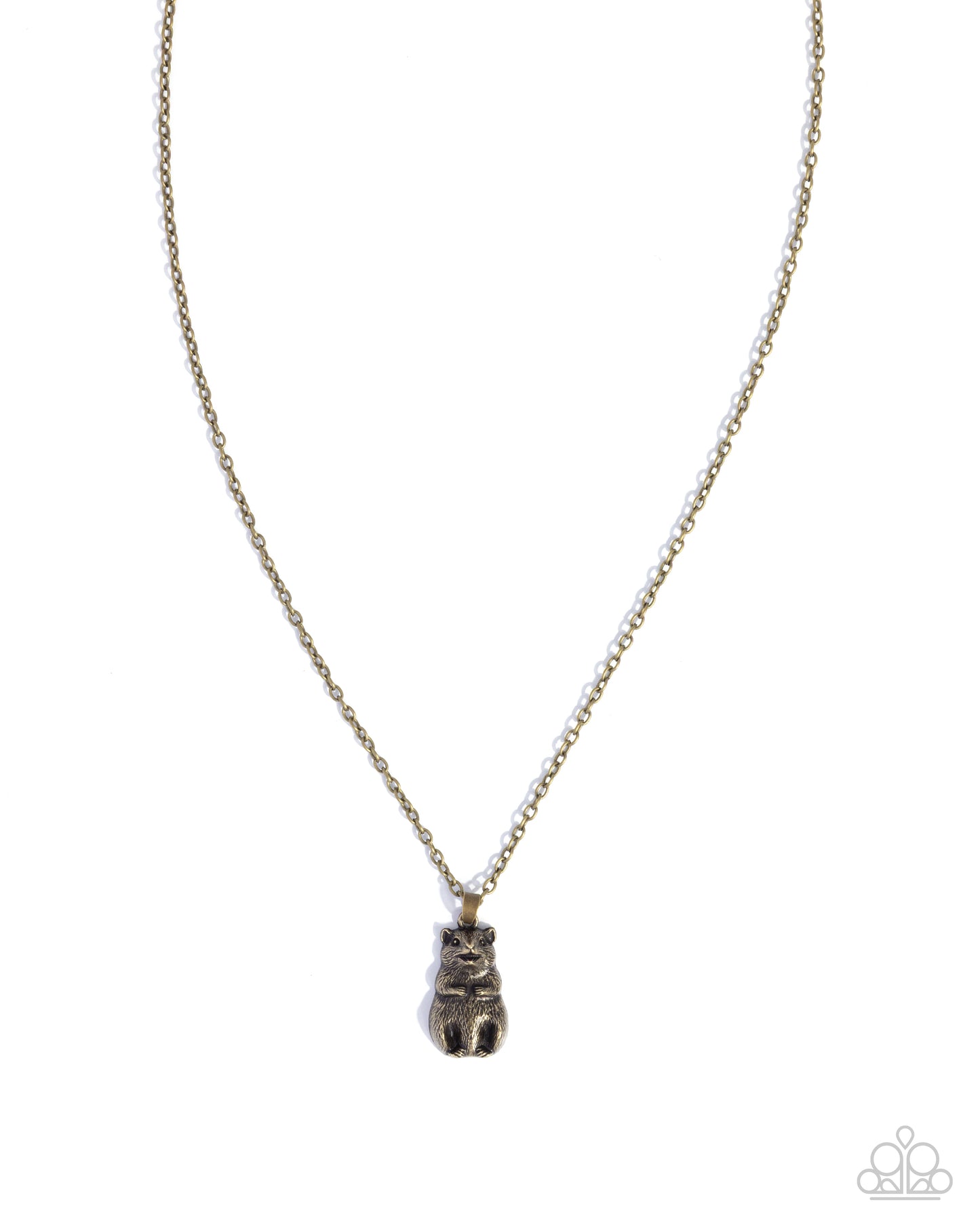 Australian Ambition - Brass Quokka Inspired Pendant Necklace Paparazzi N3654