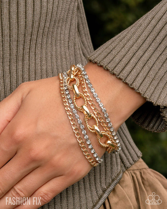 Paparazzi Alert Attitude - Multi Gold & Silver Chain Bracelet Magnificent Musings Fashion Fix November