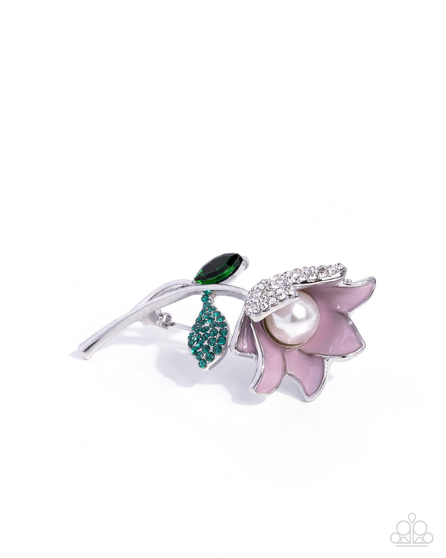 Paparazzi Blooming Busybody - Pink - Baby Pink Flower Silver Lapel Pin Brooch BR041