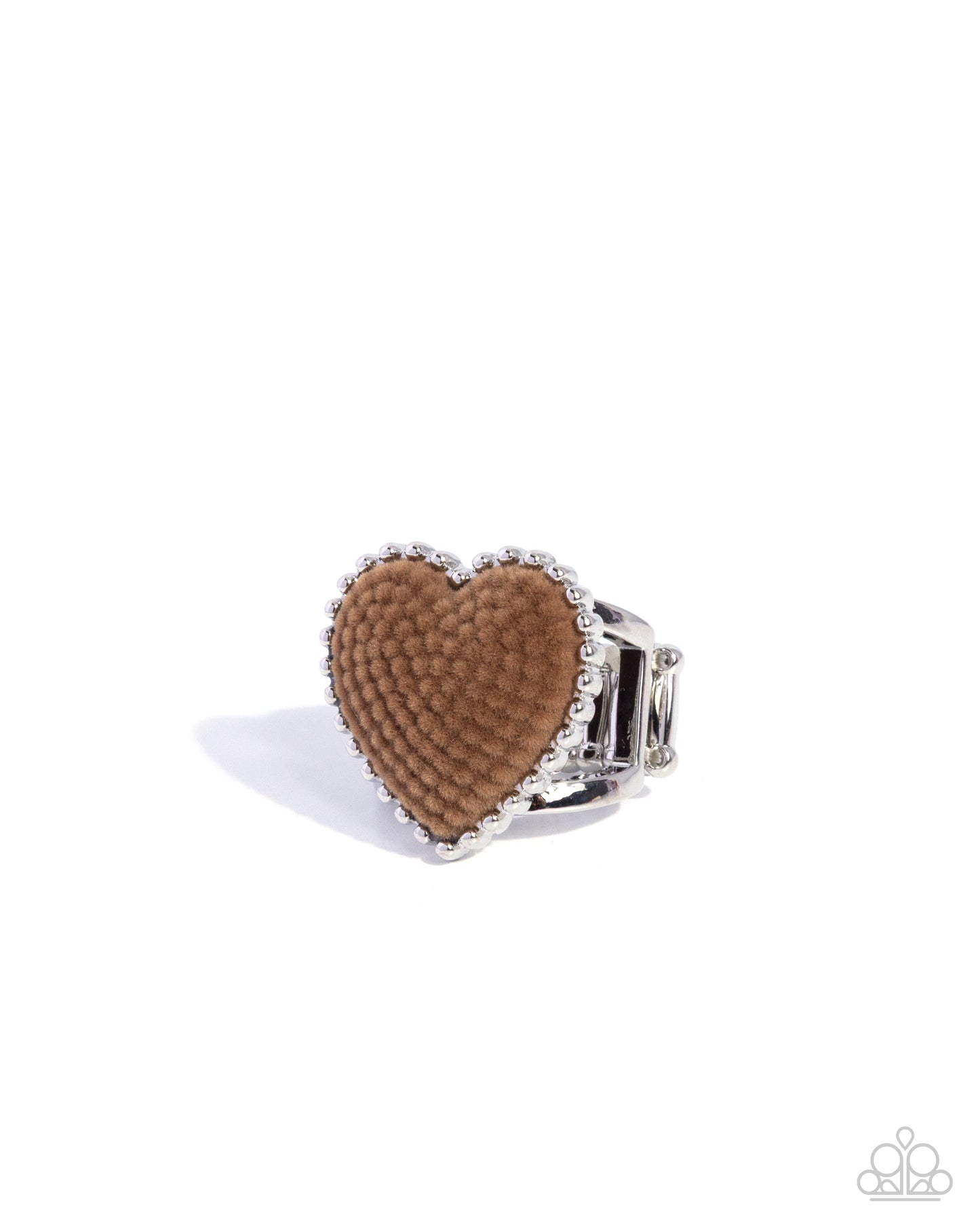 Paparazzi Lighthearted Layers - Brown - Light Brown Velvet Heart Ring R1280