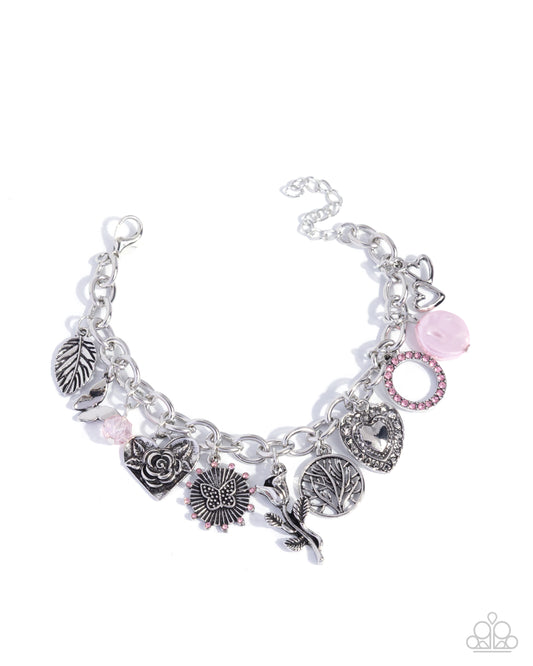Paparazzi Stay Sophisticated - Pink Charm Style Bracelet B2586