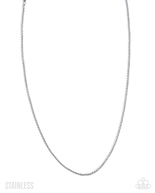 Paparazzi Luminescent Leverage - Silver Stainless Steel Urban Necklace