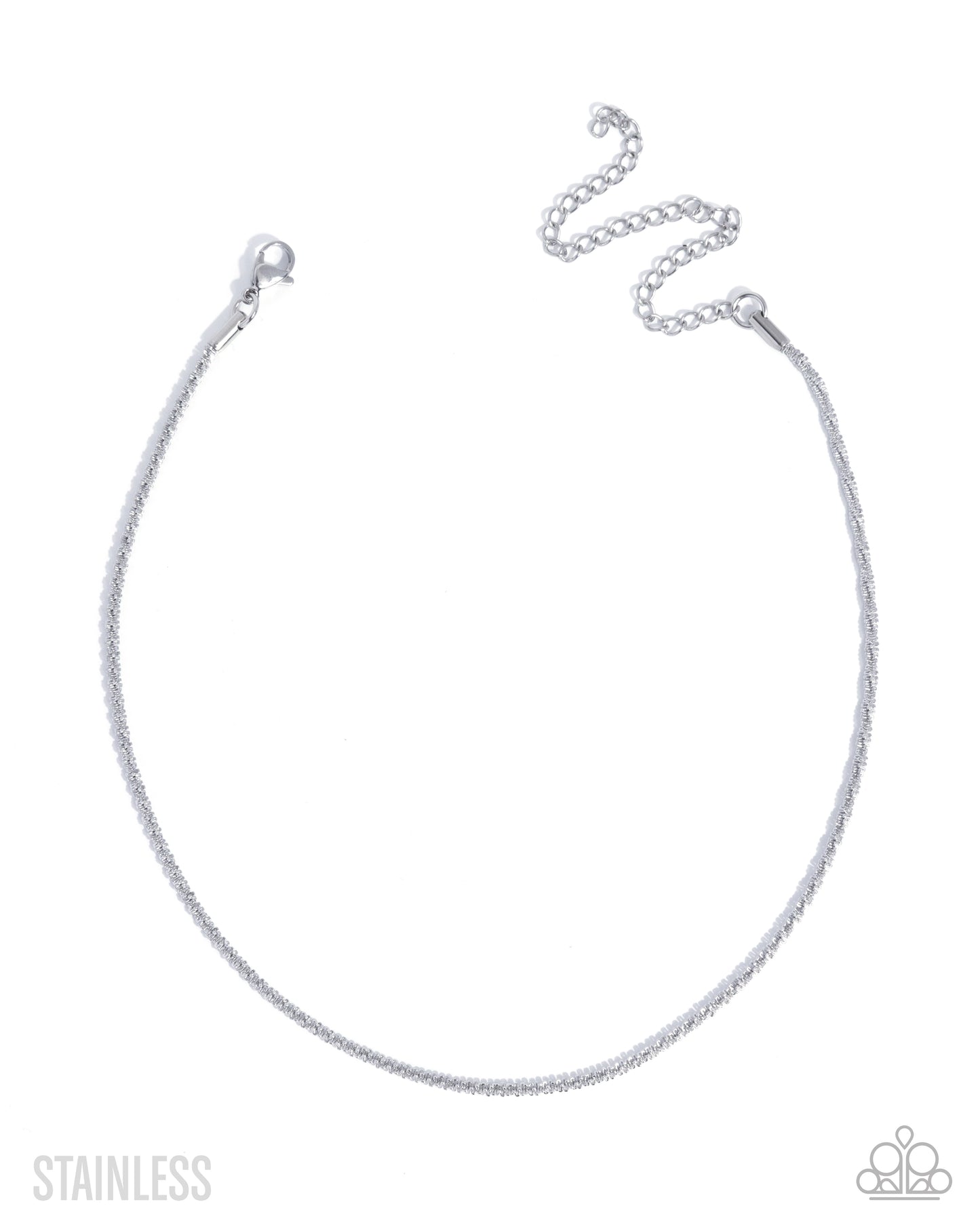 Paparazzi Authoritative Academy - Silver Stainless Steel Choker Necklace N2944