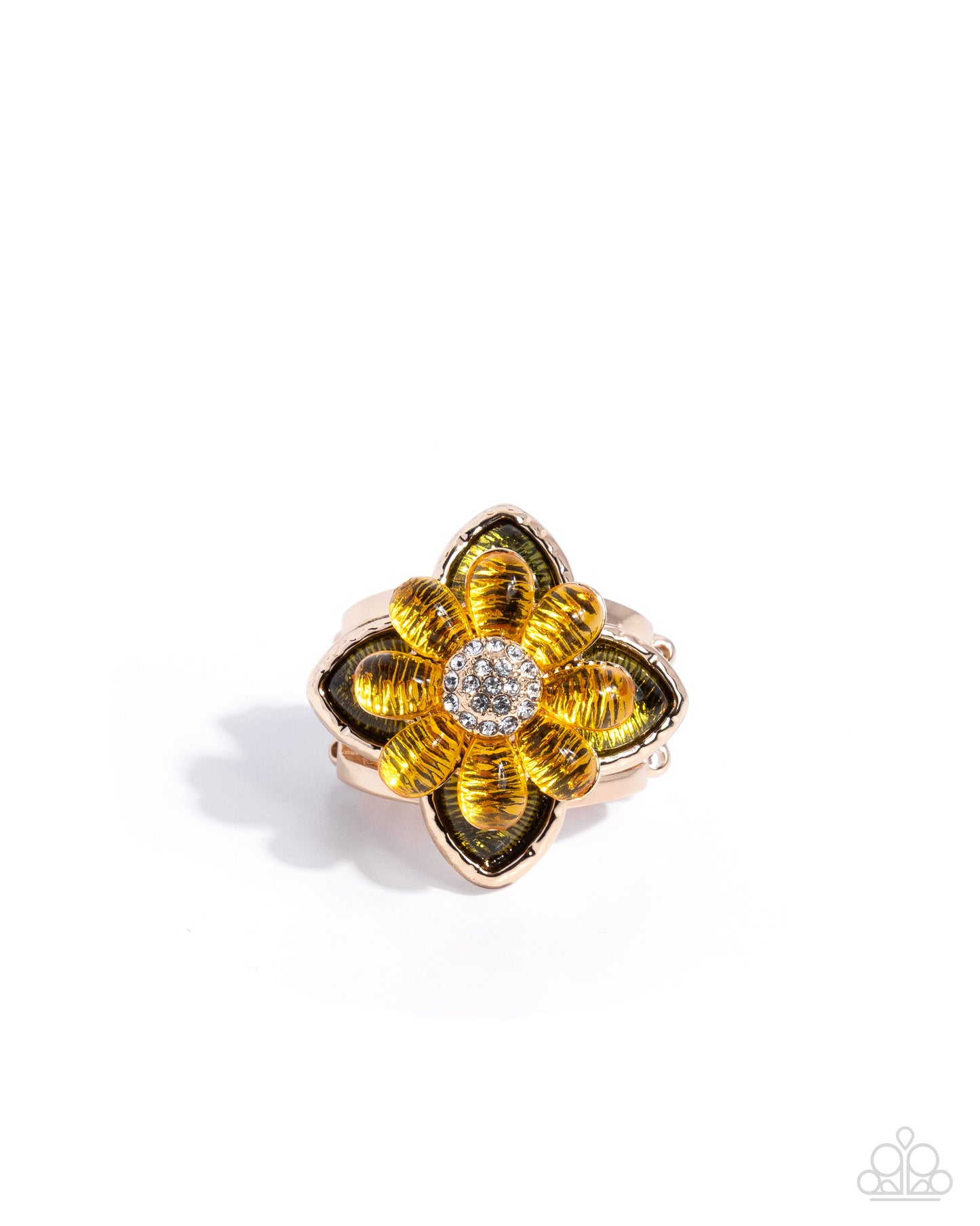 Paparazzi Wildflower Weekday - Yellow Flower Gold Ring R1351