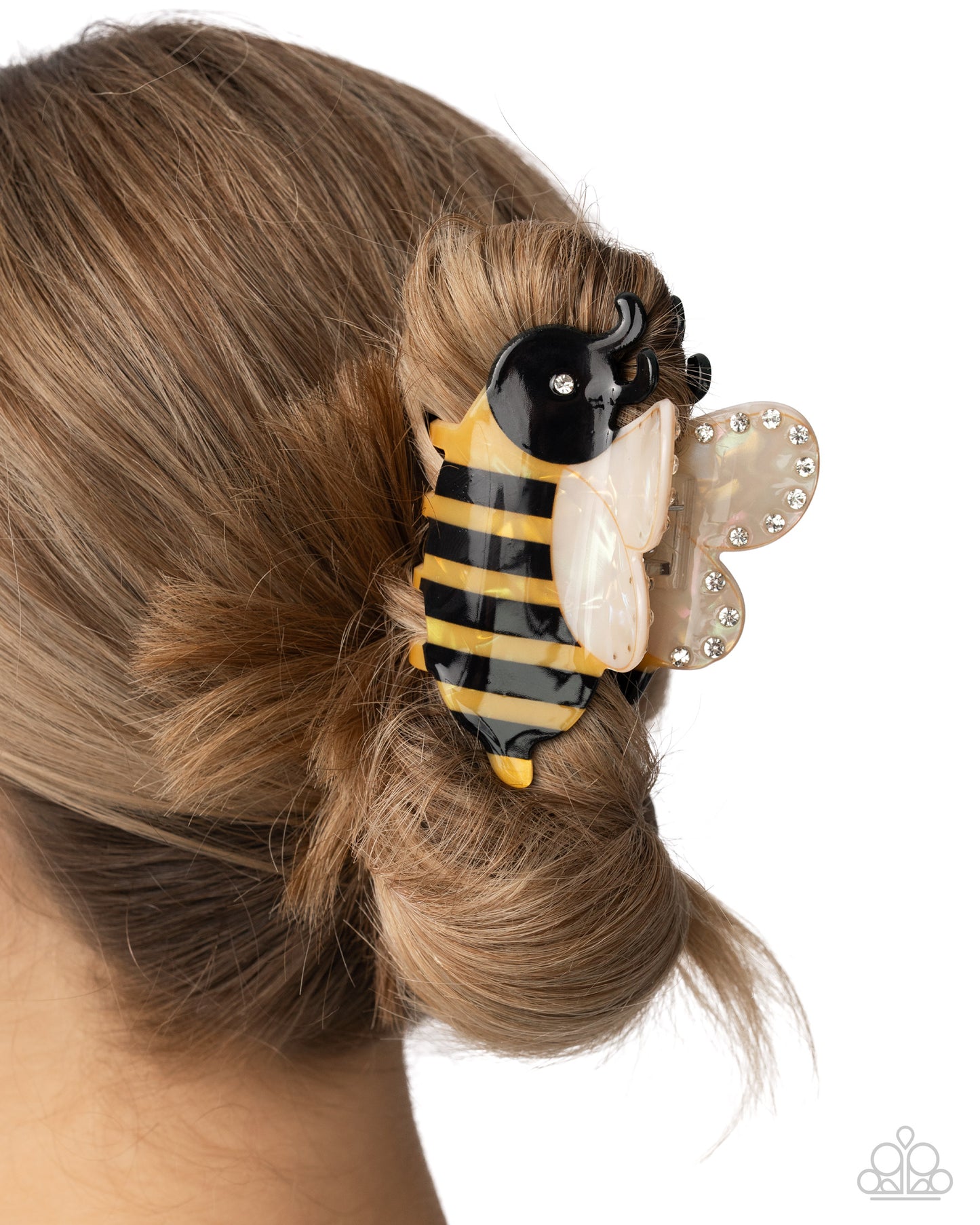 Paparazzi Bee Backdrop - Yellow & Black Bee Hair Claw Clip H0257