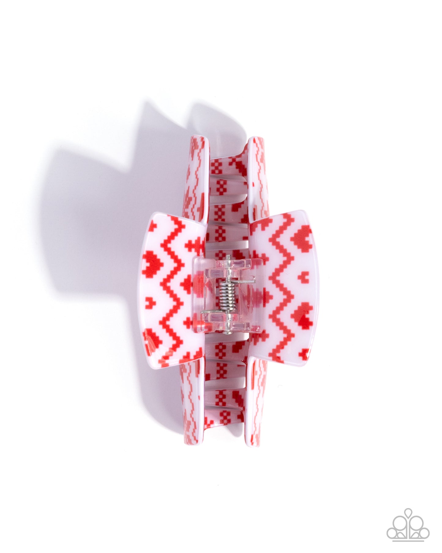 Paparazzi Sweater Style - Red Snowflake, Trees, Christmas Sweater Inspired Hair Claw Clip