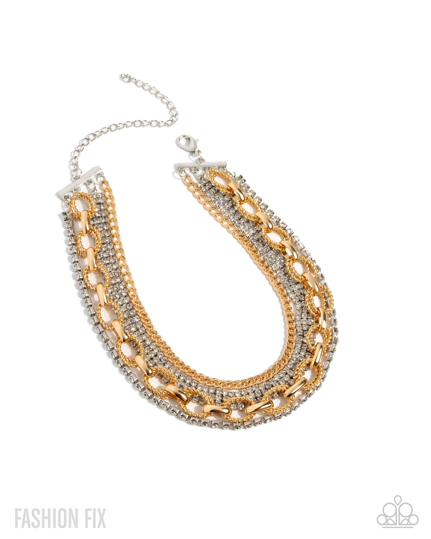 Paparazzi Austere Attitude - Multi Gold & Silver Chain Choker Necklace Magnificent Musings Fashion Fix November 2025