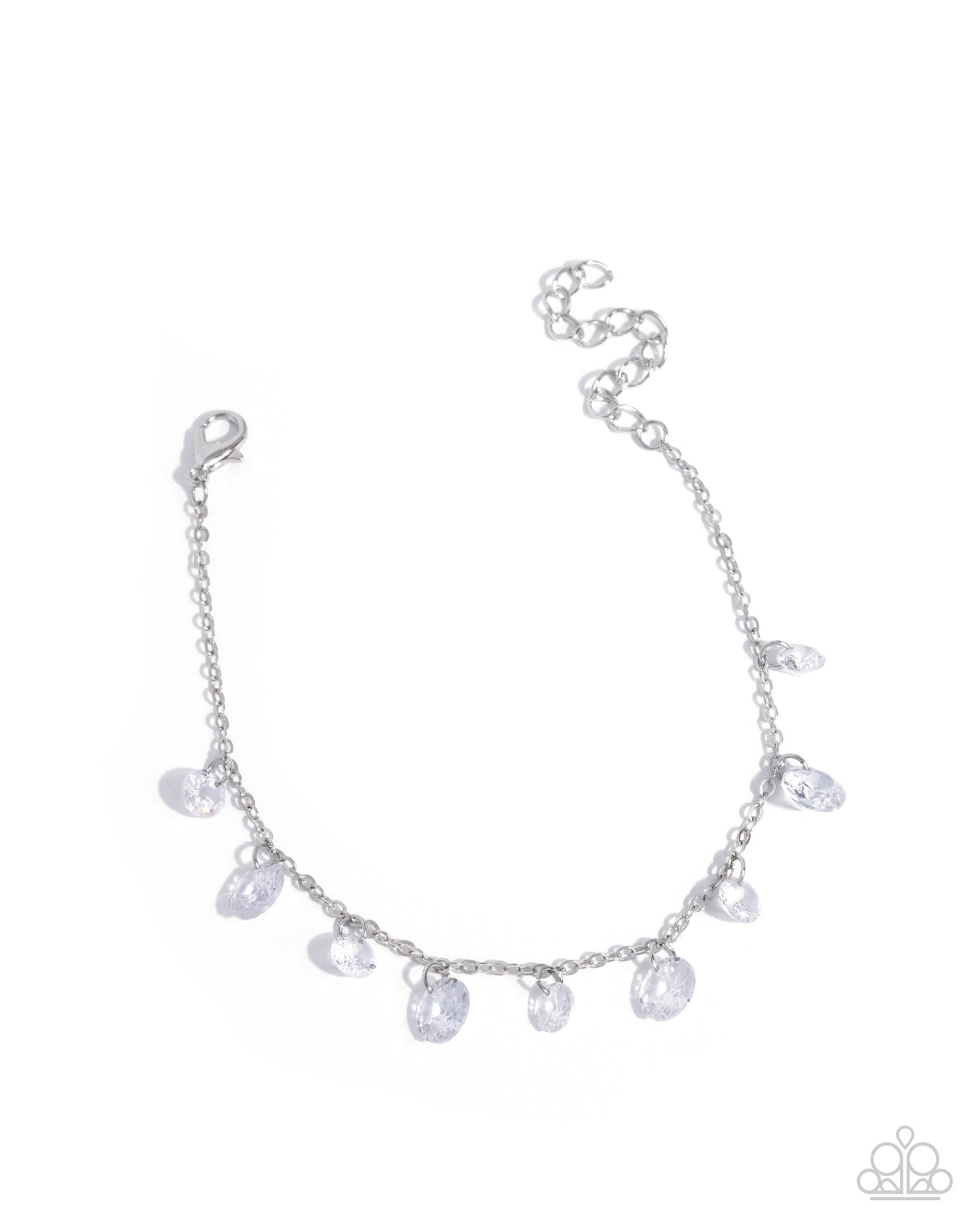 Paparazzi Completely Courted - White Gem Necklace, Earring & Bracelet Bridal Set