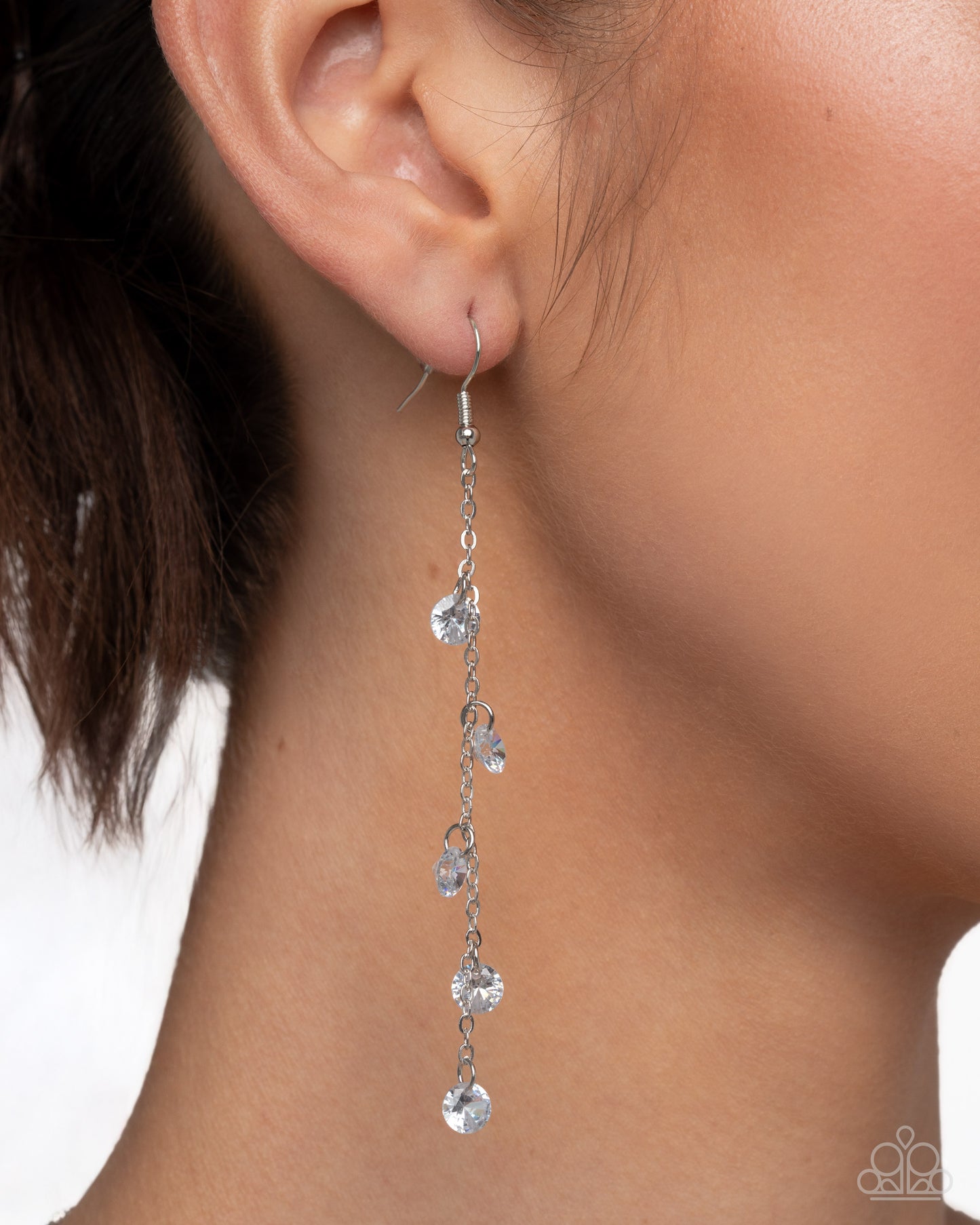 Paparazzi Completely Courted - White Gem Necklace, Earring & Bracelet Bridal Set