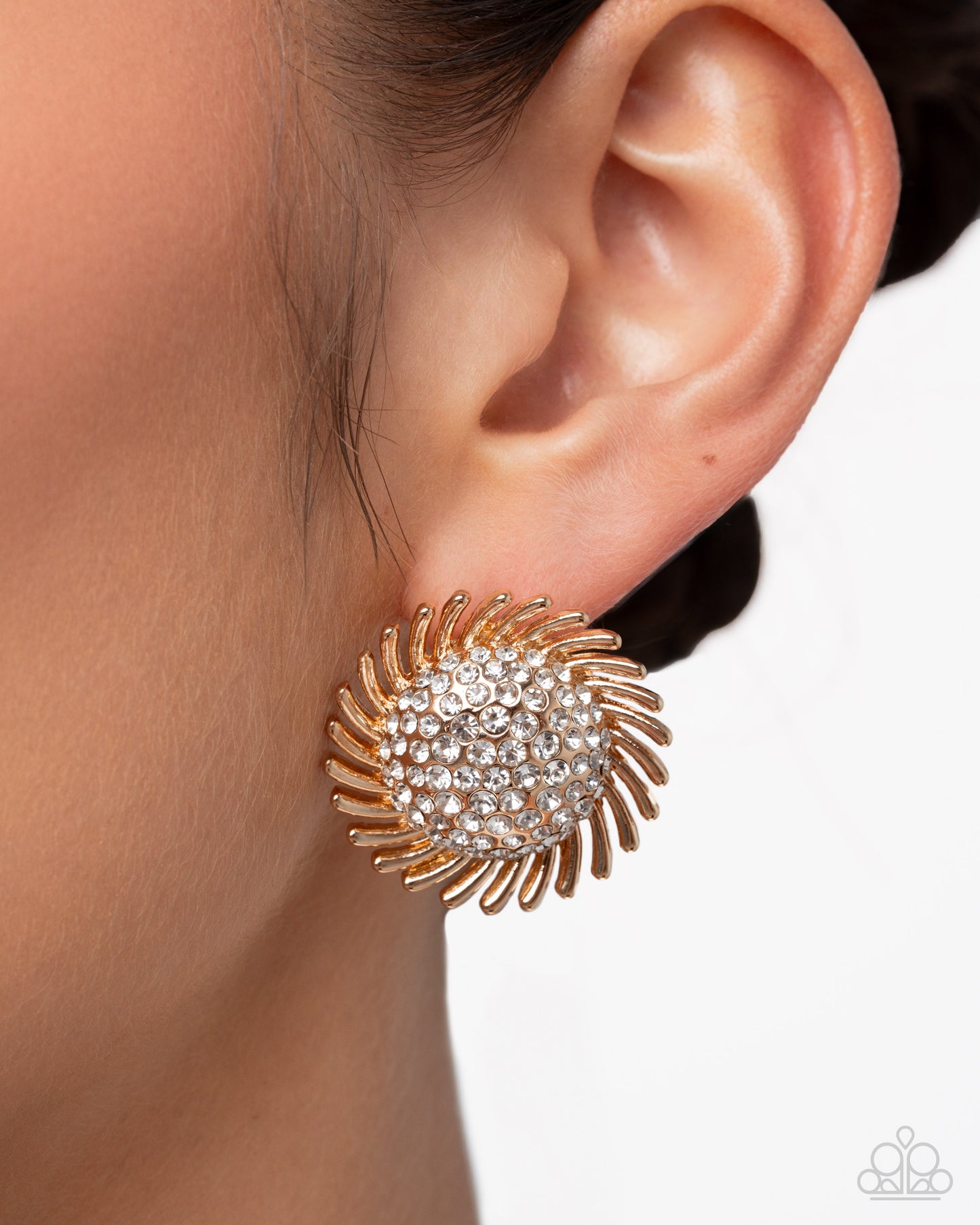 Paparazzi Strategic Show - Gold Post Earring: "Strategic Shimmer - Gold" , Ring: "Strategic Success - Gold" Jewelry Set