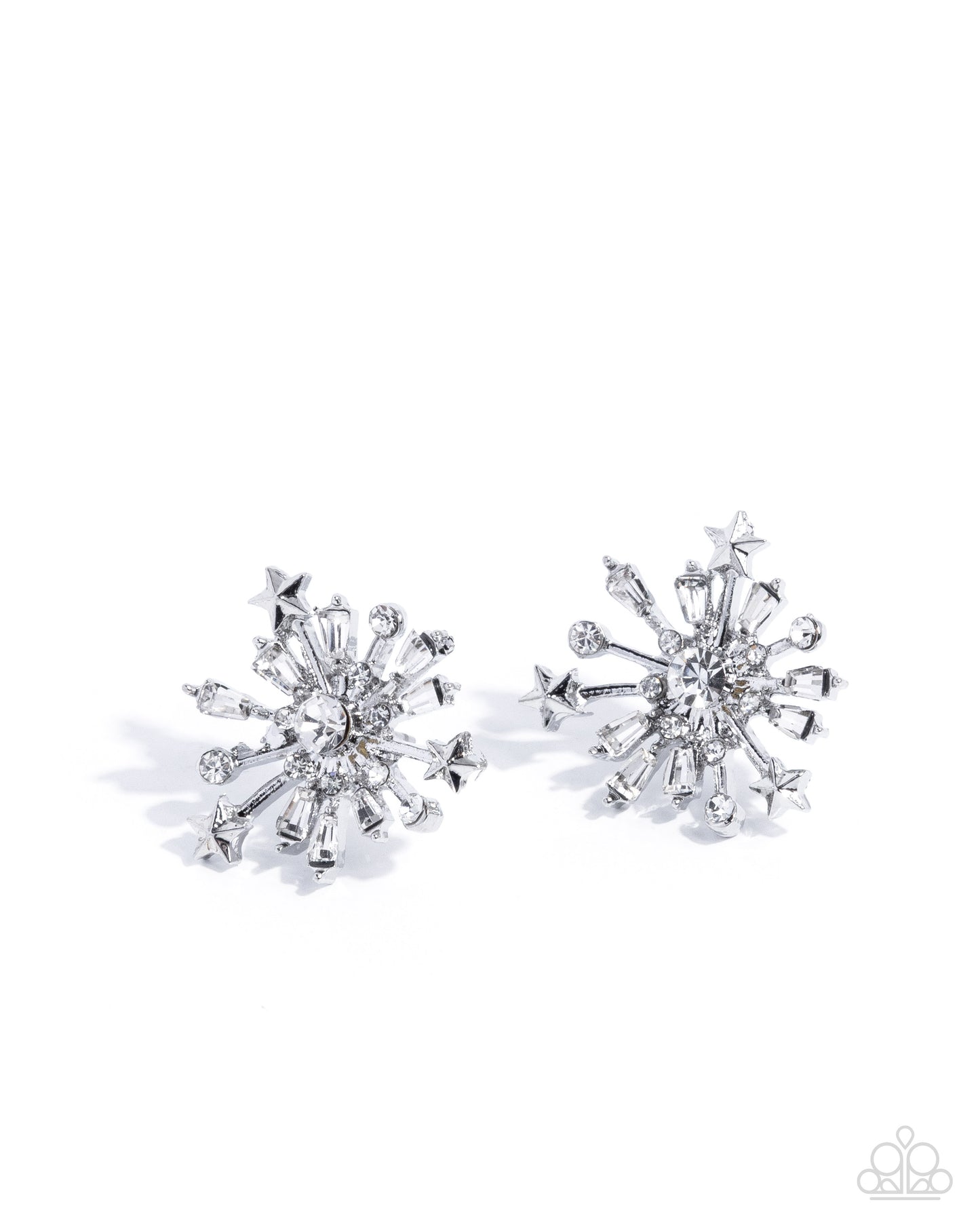 Paparazzi Firework Flair - White Rhinestone Post Earring E3402