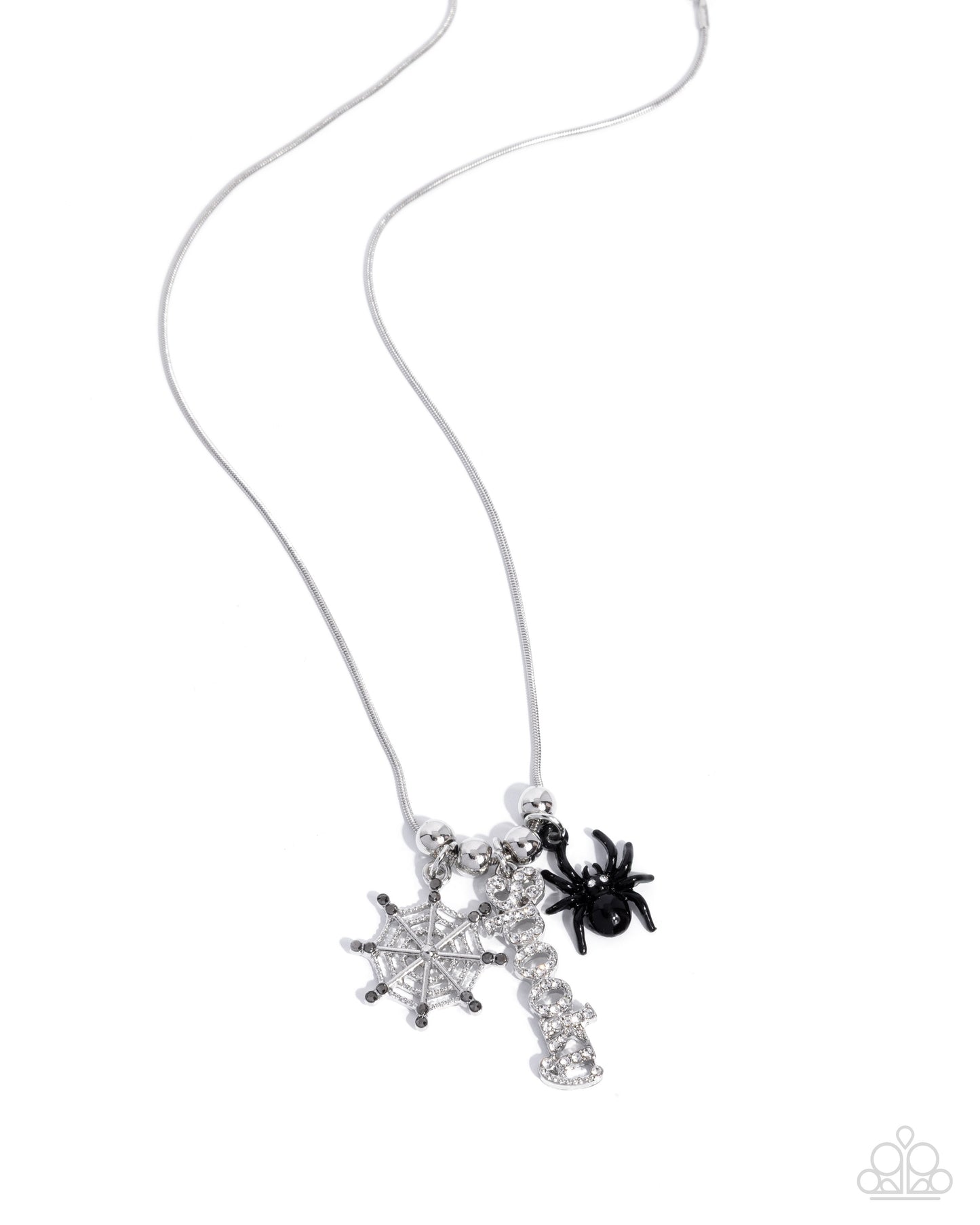 Spooky Sum - Multi Black, Silver Halloween Necklace Paparazzi