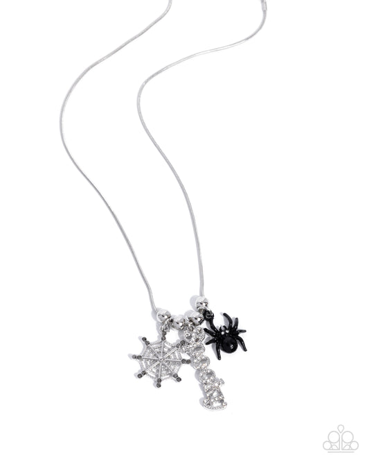 Spooky Sum - Multi Black, Silver Halloween Necklace Paparazzi