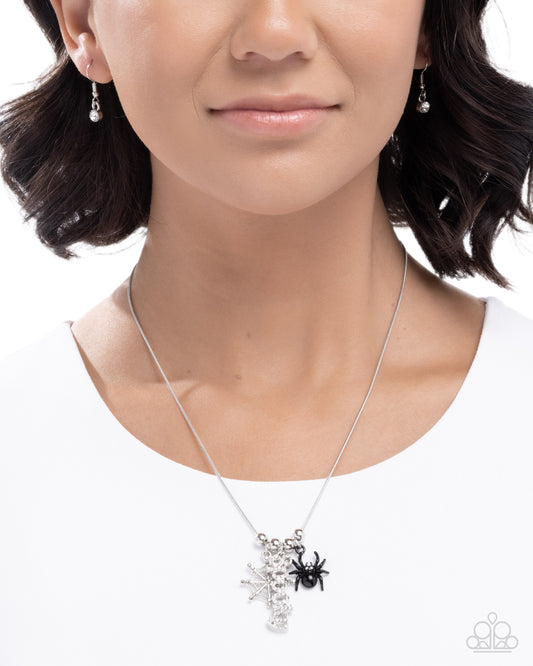Spooky Sum - Multi Black, Silver Halloween Necklace Paparazzi