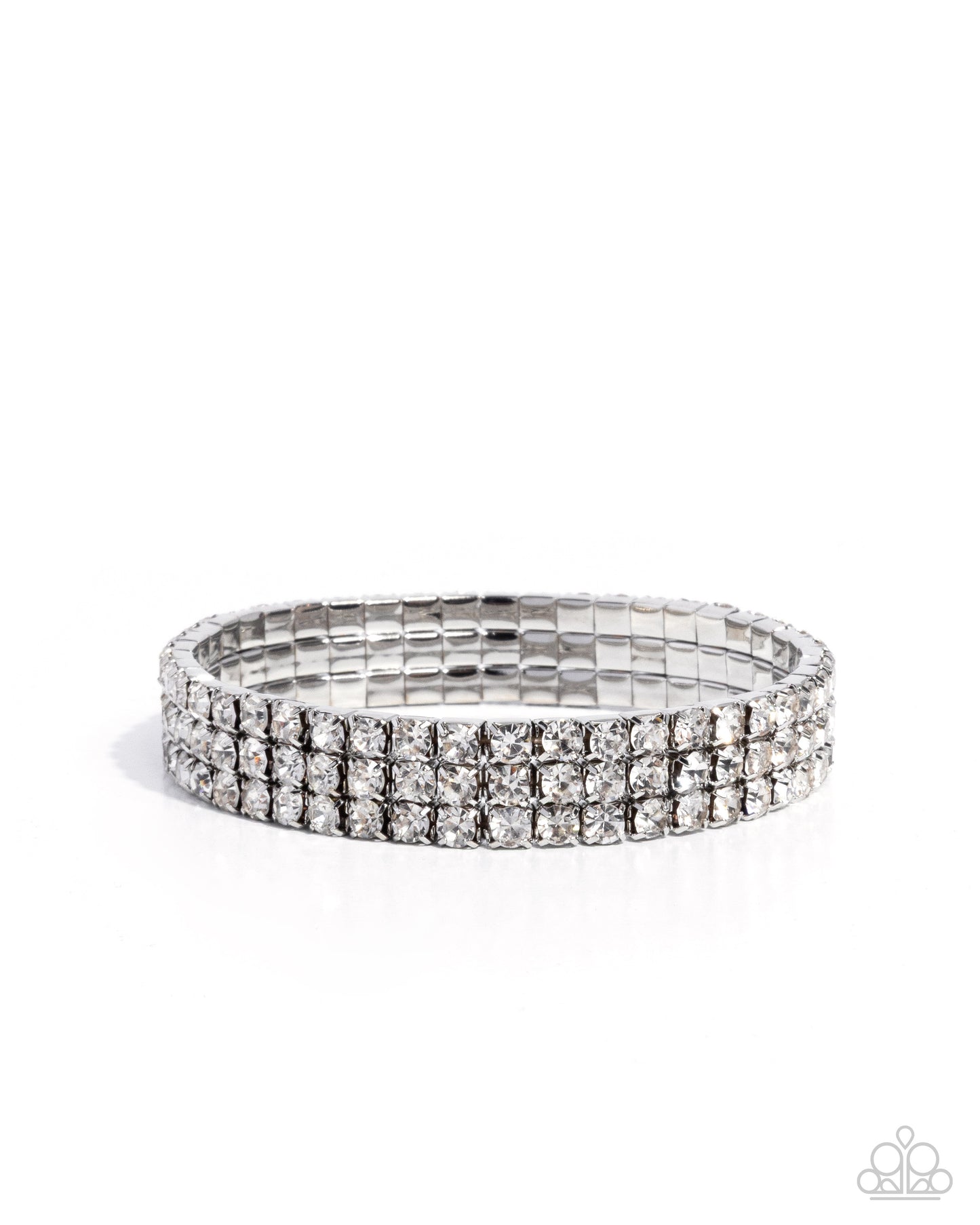 Paparazzi Swanky Surprise - White Gem Stretch Bracelet B1760