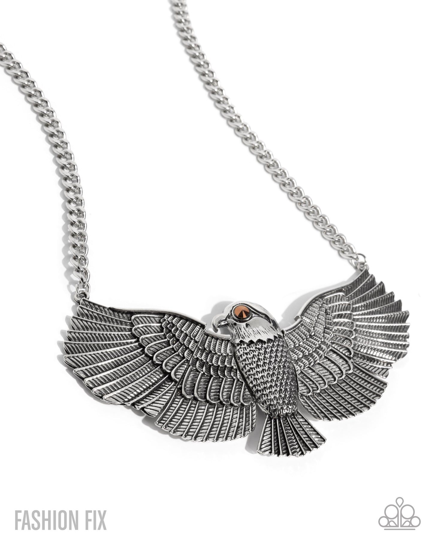 Proud as an Eagles Scream - Silver Eagle Necklace Sunset Sightings Fashion Fix October 2025 Paparazzi