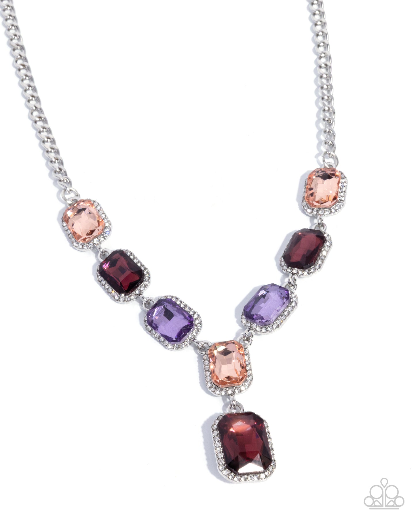 Paparazzi Chic Collision - Purple, Peach, Topaz Gem Necklace N2948