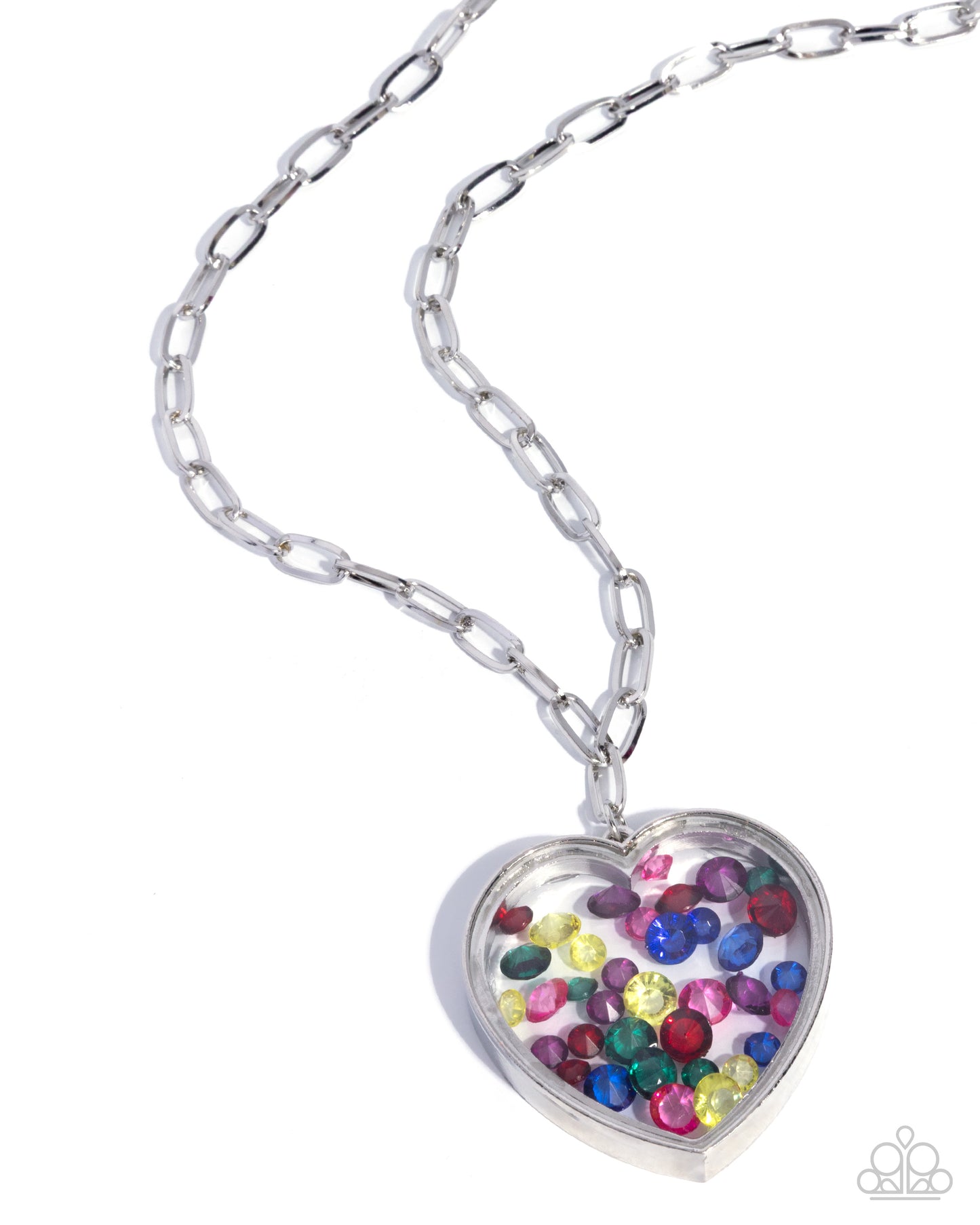 Paparazzi Cupid Collection - Multicolored Gem Heart Necklace N3894