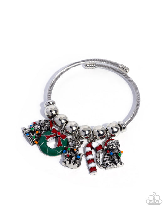 Paparazzi Christmas Creatures - Multicolored Painted Christmas Charm Style Bracelet